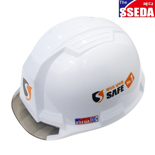 [공장직송]SSEDA4 투명창모 PC재질 (반투명 흑색창) 건설 작업 머리보호 헬멧 머리 보호대 안전모 / ABE 등급